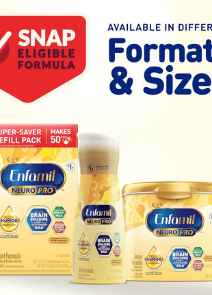 Enfamil NeuroPro Baby Formula, Brain Building Duo DHA & MFGM, Exclusive Immune Supporting HuMO6 Blend, Powder Infant Formula, Baby Milk, 2 Fl Oz, 24-Pack