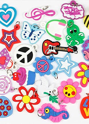 Rubber Loom Band Charm, Silicone Bracelet Charms,Loom Rubber Bands Charms,Bracelet Pendant, 105pcs