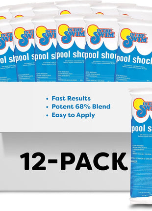 In The Swim Pool Shock 68% Cal-Hypo Granular Sanitizer for Crystal Clear Water Defends Against Bacteria, Algae, and Microorganisms - 12 X 1 Pound