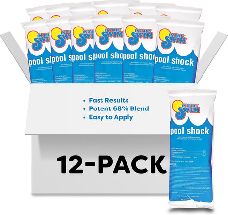 In The Swim Pool Shock 68% Cal-Hypo Granular Sanitizer for Crystal Clear Water Defends Against Bacteria, Algae, and Microorganisms - 12 X 1 Pound