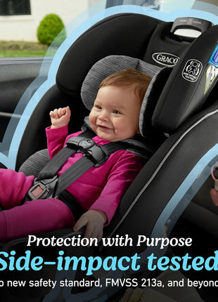 Graco Slimfit 3-in-1 Convertible Car Seat, Slim Car Seat with Space-Saving Design, Highback Booster Seat with 10-Position Headrest, Rear Facing and Forward Facing Carseat, Jarret
