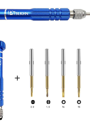 5-in-1 Multifunctional Small Screwdriver, PTSLKHN S2 Steel Magnetic Screwdriver Kit for Eyeglass, Sunglasses, Electronics, Cellphone, Jewelry and More