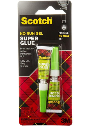 Scotch Super Glue Gel, .07 oz, 2-Pack, Dries Quickly with a Permanent Hold (AD112)