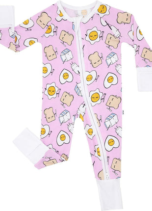 Little Sleepies Pajamas for Baby Boys & Girls, Viscose from Bamboo Baby Pajamas, Snug Sleeper, Toddler PJs, 2-Way Zipper, Sunshine, 0-3M