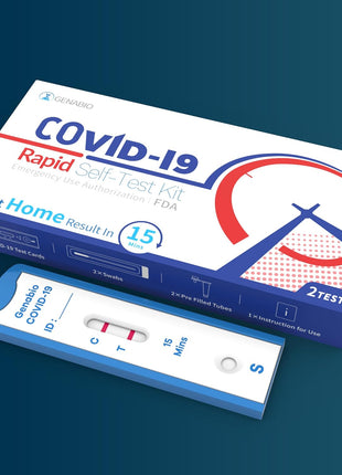 Genabio COVID-19 Antigen Rapid Self-Test Kit, Ages 2+, 2 Tests | Respiratory Test Kit