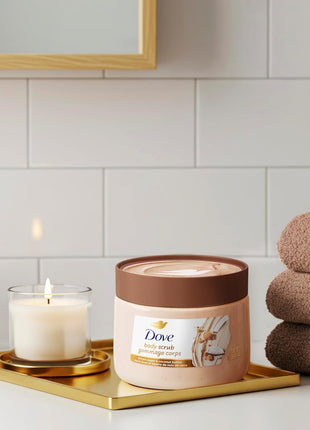 Dove Brown Sugar and Coconut Butter Body Scrub Exfoliates and Deeply 15 oz