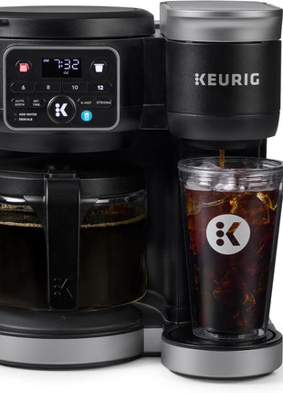 Keurig K-Duo Hot & Iced Single Serve & Carafe Coffee Maker, MultiStream Technology, 72oz Reservoir (Gen 2) | Multistream Tech, Brews K-Cup Pods and Grounds, Brew-over-Ice, Strong and Extra Hot, 6-12 Oz Cups, 6-12 Cup Carafe