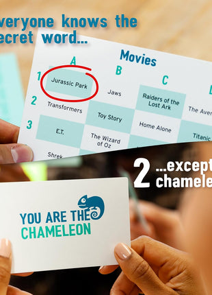 The Chameleon Social Deduction Game for Adults, Ages 12+ | Spot the Imposter, Find the Traitor, Award-Winning Secret Word Game, 3-8 Players, Teens & Adults, Perfect for Summer Parties