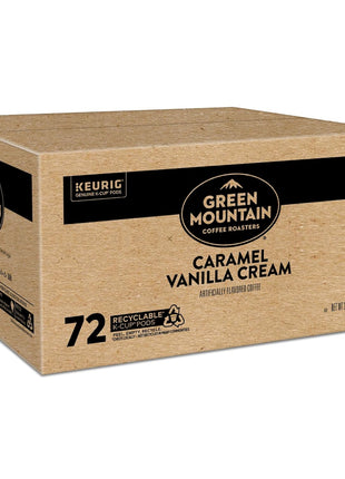 Green Mountain Coffee Roasters Caramel Vanilla Cream Keurig Single-Serve K-Cup pods, Light Roast Coffee, 72 Count