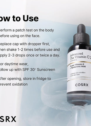 COSRX 23% Pure Vitamin C Serum for Face with Vitamin E, Glutathione, 0.7oz
