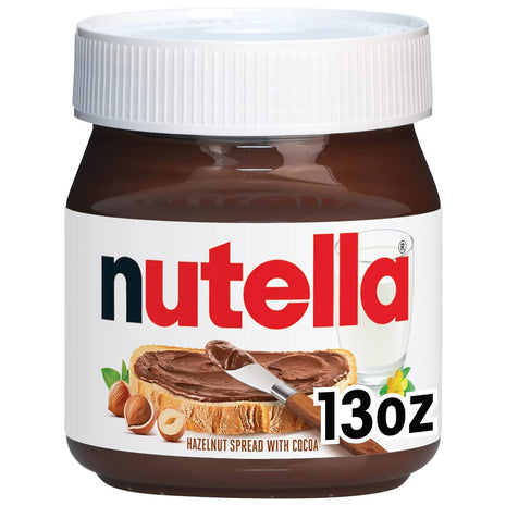 Nutella Creamy Chocolate Hazelnut Spread with Cocoa, Sweet topping for breakfast and desserts, 13 oz