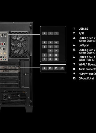 MSI Codex Z2 Gaming Desktop: AMD R7-8700F, GeForce RTX 5070, 32GB DDR5, 2TB m.2 NVMe SSD, USB Type-C, VR-Ready, Windows 11 Home : A8NVP-436US