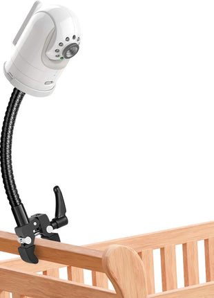 Baby Monitor Mount, Universal Baby Monitor Stand Flexible Gooseneck Arm Super Crab Clamp Camera Crib Mount for Infant Optics DXR 8 DXR-8 Pro, Nanit Pro Smart Flex Stand and Most Baby Monitors