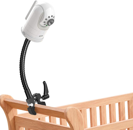 Baby Monitor Mount, Universal Baby Monitor Stand Flexible Gooseneck Arm Super Crab Clamp Camera Crib Mount for Infant Optics DXR 8 DXR-8 Pro, Nanit Pro Smart Flex Stand and Most Baby Monitors
