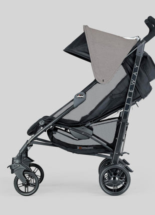 Chicco Liteway Stroller, Compact Fold Baby Stroller with Canopy, Lightweight Aluminum Frame Umbrella Stroller, for Use with Babies and Toddlers up to 40 lbs, Dune/Brown