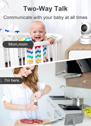 HelloBaby 4.3'' Video Baby Monitor with 30 Hours Battery, Remote Pan-Tilt-Zoom Baby Monitor No WiFi, Baby Monitor with Camera and Audio, Night Vision, ECO Mode, Two-way Talk, 8 Lullabies, 1000ft Range
