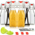 WILLDAN Set of 6 8.5oz Swing Top Glass Bottles   Flip Top Brewing Bottles For Kombucha, Kefir, Vanilla Extract, Beer   Airtight Caps and Leak Proof Lids, Bonus Gaskets and Funnel