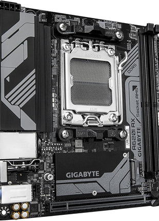 GIGABYTE A620I AX (AM5/ LGA 1718/ AMD/ A620/ Mini-ITX/ 5-Year Warranty/ DDR5/ Single M.2/ PCIe 4.0/ USB 3.2 Gen1 Type-C/Realtek Wi-Fi 6E/ Realtek 2.5GbE/ Q-Flash Plus/PCIe EZ-Latch/Motherboard)
