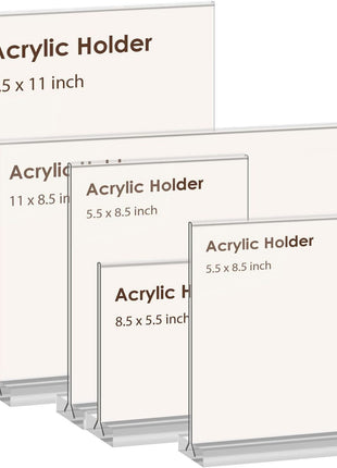 newnewshow 8.5x11 Acrylic Sign Holder 3 Pack Vertical Double-Sided Display (Optional 8.5x11 8.5x5.5 5x7 Horizontal and Vertical)