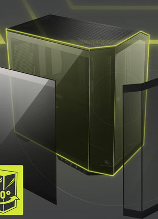 msi MAG PANO 100L PZ - Premium Mid-Tower Gaming PC Case - Tempered Glass Side Panel - Liquid Cooling Support up to 360mm Radiator - Vented Front Panel