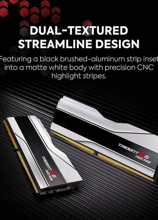 G.SKILL Trident Z5 Neo RGB Series DDR5 RAM (AMD EXPO) 64GB (2x32GB) 6000MT/s CL26-36-36-96 1.45V Desktop Computer Memory U-DIMM - Matte White (F5-6000J2636H32GX2-TZ5NRW)