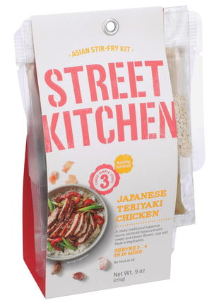 Street Kitchen Japanese Teriyaki Chicken Scratch Kit (1 Pack) 9 oz, Includes Teriyaki Sauce, Ginger Sauce, and Sesame Seeds, Easy Authentic Meal in Under 20 Minutes, Serves Four