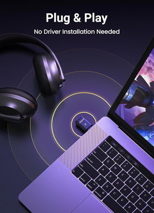 UGREEN USB-C Bluetooth Adapter for PS5 with APTX Low Latency/aptX-Adaptive | Bluetooth 5.3 Audio Adapter, Wireless Audio Transmitter to Connect Wireless Headphones/Earbuds