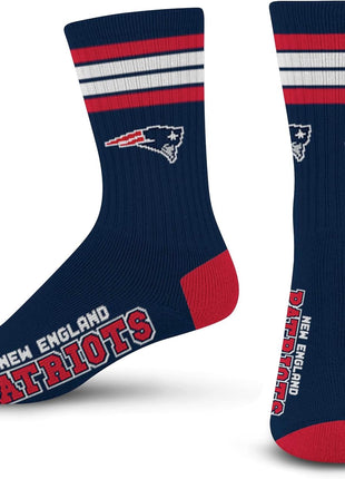 For Bare Feet Men's NFL 4-Stripe Deuce Performance Crew Socks