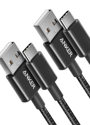 Anker USB A to USB C Cable, USB to USB C Cable (2-Pack, 3 ft, Black) | For iPhone 17 Series, Samsung Galaxy S10 / S10+, LG V30, Beats Fit Pro, and More