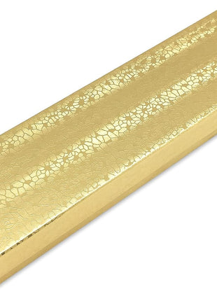 TheDisplayGuys - 25-Pack #82 Kraft Paper Cardboard Gift Boxes/Jewelry Cases w. Cotton Padding & Lid - Gold Foil - (8.0 inch x 2.0 inch x 1.0 inch)