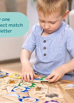Melissa & Doug Self-Correcting Alphabet Wooden Puzzles with Storage Box (52 pcs) ABC Puzzles, Wooden Alphabet Puzzle for Kids Ages 4+