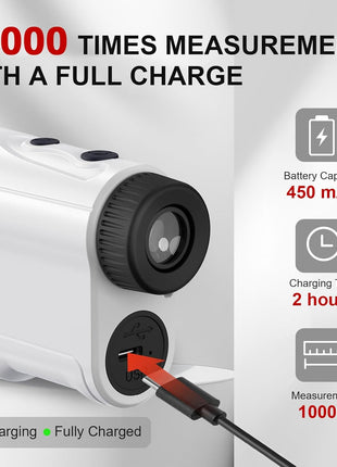 REVASRI Golf Rangefinder with Slope and Pin Lock Vibration, External Slope Switch for Golf Tournament Legal, Rangefinders with Rechargeable Battery 600/1000YDS Laser Range Finder