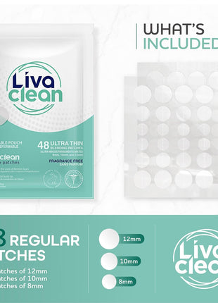 LivaClean 192 CT (4 PK) Hydrocolloid Pimple Patches - Pimple Patches for Face, Acne Patch for Face, Blemish Zit Dressing, Hydrocolloid, Zit Patch, Acne Dots