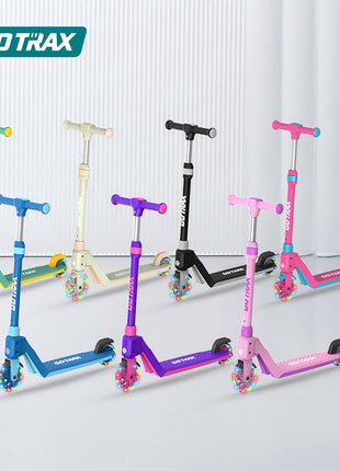 Gotrax K03 Kids Kick Scooter, LED Light, 2 Wheels for Boys & Girls 3+, Gift | Adjustable Handlebar, Easy Assembly, Lightweight, ABEC-7 Bearings, Wide Anti-Slip Deck, Rear Brake, Max Load 110 lbs, Pink