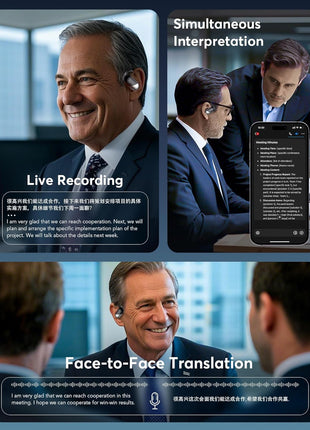 Translation Earbuds Real Time - AI 144 Language Translator Earbuds, Audifonos Traductores Inglés Español, 3-in-1 Translating Device, Translate Ear Buds for Travel Learning with Charging Case
