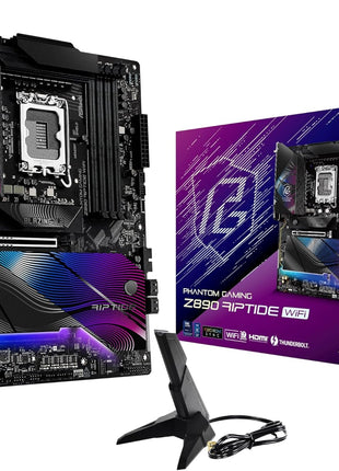 ASRock Intel Core Ultra Phantom Gaming Z890 Riptide WiFi 7 ATX Motherboard DDR5 9066 MHz 256 GB LGA1851 RL-ILM M.2 PCIe 5.0