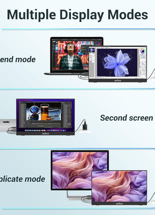 InnoView Portable Monitor, 15.6 Inch FHD 1080P HDMI USB C Second External Monitor for Laptop, Desktop, MacBook, Phones, Tablet, PS5/4, Xbox, Switch, Built-in Speaker with Protective Case