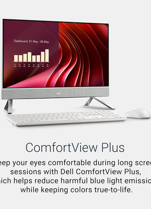 Dell 23.8" All-in-One Desktop, FHD, Intel Core 3 100U, Windows 11 Home | Intel Graphics, 512GB SSD, 8GB, Wi‐Fi 6E, Bluetooth, Keyboard & Mouse, Dolby Atmos Speakers, EC24250