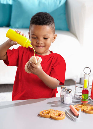 Melissa & Doug 6-Piece Condiments, Play Food Set with Kids Play Kitchen Accessories, Preschool Learning Toys for Girls & Boys 3+
