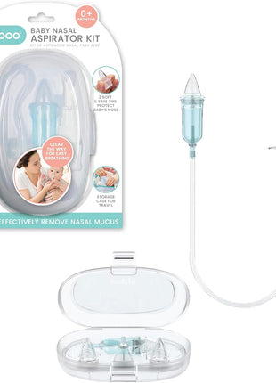 Lulyboo Baby Nasal Aspirator with Case - Reusable BPA-Free Snot Sucker with Soft Tips, Gentle & Effective Relief for Congestion, Easy to Clean, Ergonomic Design for Newborns & Toddlers