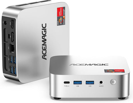 ACEMAGIC K1 Mini PC AMD Ryzen R2544 8GB DDR4 256GB SSD Mini Computers (Turbo 3.7GHz), Win 11 Pro Radeon 4K Triple Display Desktop Computers 3.2USB-C Max 28W, VESA GbE/WiFi/BT Education/Business Office