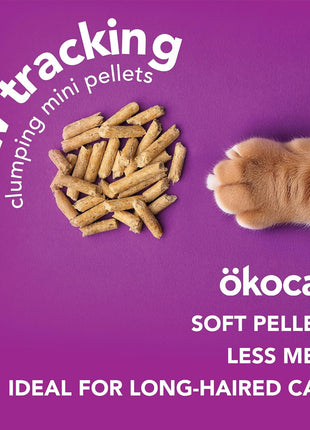ökocat Less Mess Low Tracking Wood Clumping Cat Litter Mini- Pellets, Unscented, 14.8 pounds - Natural Ingredients, Stops Odor, Clumps Solid, 99% Dust Free, Great for Long-Hair Breeds, All Cats