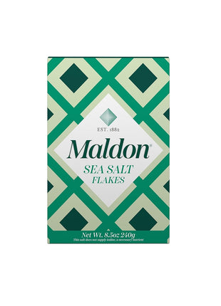 Maldon Salt, Sea Salt Flakes, 8.5 oz (240 g), Kosher, Natural, Unique Gourmet Pyramid Shaped Salt Flakes, Perfect for a Wide Range of Dishes, Hand-Harvested for Four Generations (Packaging May vary)