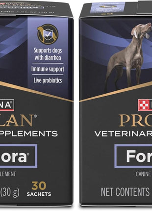 Purina Pro Plan Veterinary Supplements FortiFlora Daily Probiotics for Dogs,Helps Digestive Gut Health and Diarrhea - 30 ct. Box,(Pack of 2)
