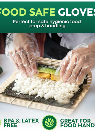 Keppi 600 Pack Disposable Food Prep Gloves – Clear Polyethylene, Latex- BPA & Powder-Free – Bulk Kitchen Gloves for Cooking, Catering, BBQ, Baking, Restaurant Food Handling