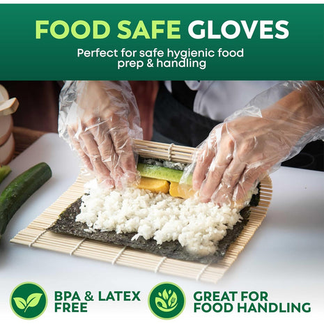 Keppi 600 Pack Disposable Food Prep Gloves – Clear Polyethylene, Latex- BPA & Powder-Free – Bulk Kitchen Gloves for Cooking, Catering, BBQ, Baking, Restaurant Food Handling