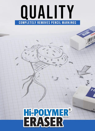 Pentel Hi-Polymer Block Eraser Small White, Pack of 4 (ZEH05BP4)