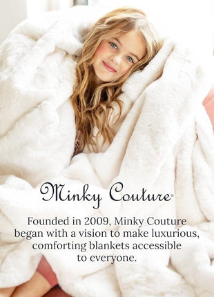 Minky Couture Ultra-Soft Lush Throw Blanket, Macadamia Nut, Adult