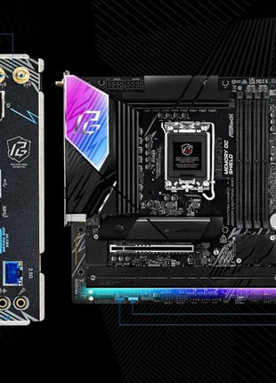 ASRock B860M Lightning WiFi Motherboard - Intel B860, LGA1851, DDR5 8666+ (OC), PCIe 5.0, Thunderbolt 4, WiFi 6E, 12+1+1+1+1 Power Phase, 4X M.2, USB 3.2 Gen2, Killer 2.5G LAN