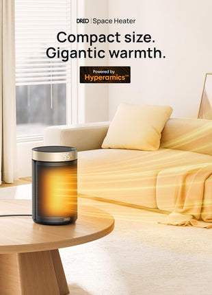 DREO Space Heater, Portable Electric Heaters for Indoor Use with Thermostat | 2026 Upgraded, 34dB Quiet, 12H Timer, 5 Mode, Remote, 1500W PTC Ceramic Fast Safety Heat for Office Bedroom Home, Gold